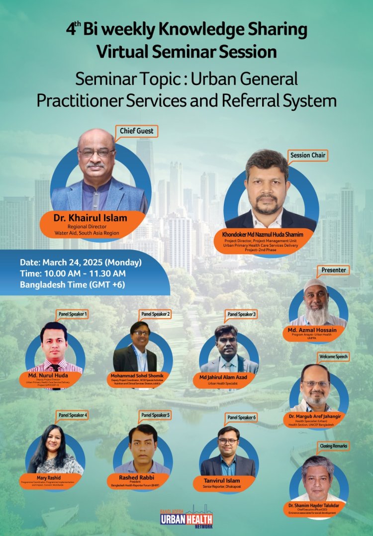 BUHN’s 4th Bi-weekly Knowledge Sharing Virtual Seminar Session on  Urban General Practitioner Services and Referral System